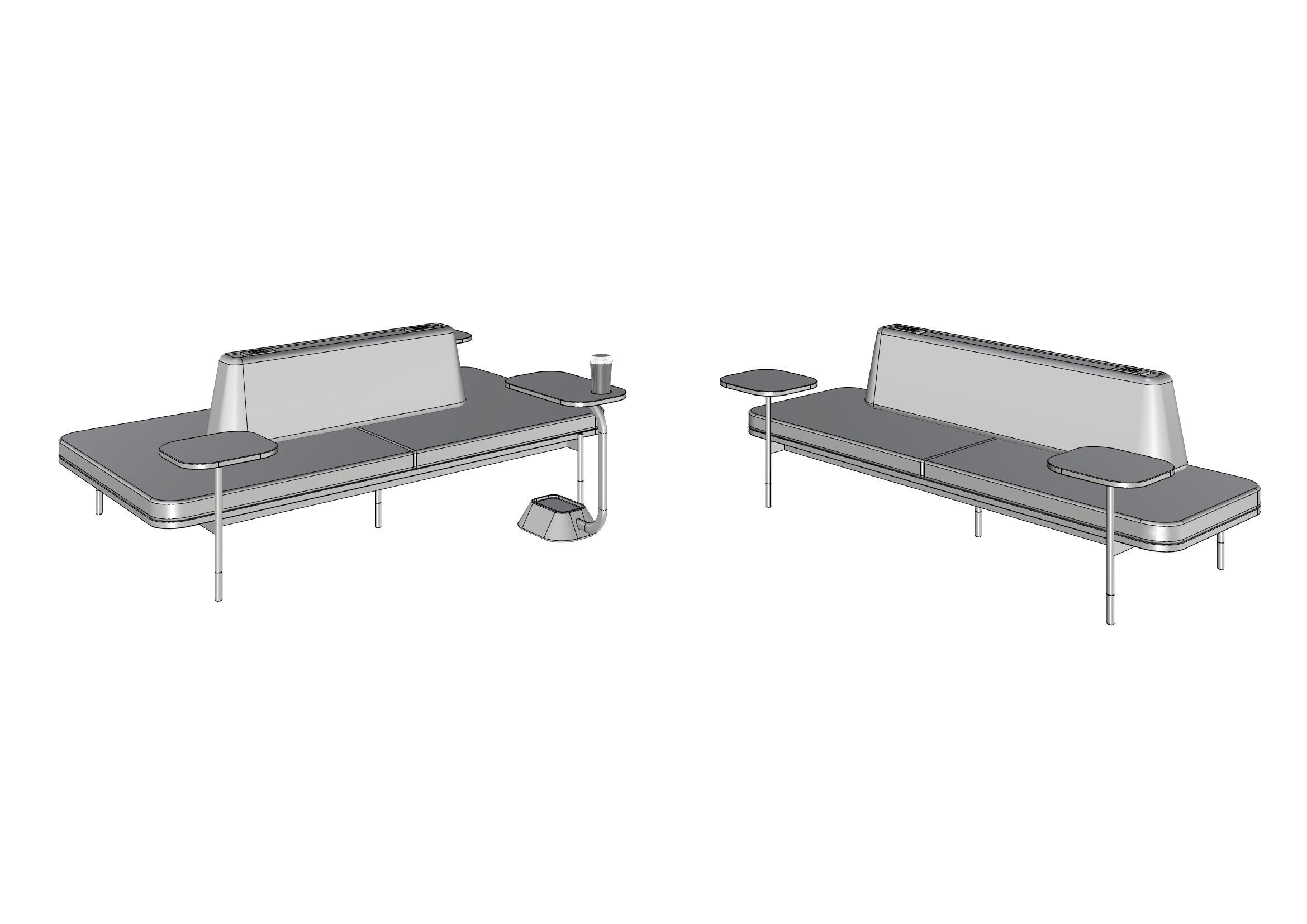 Sofa public area 3D model_5