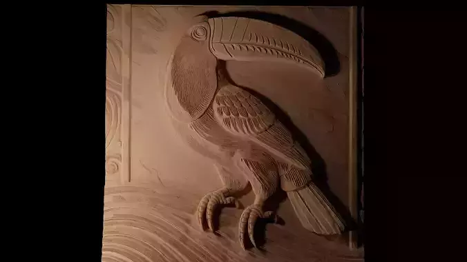 Toucan CNC 3d Print High Relief Sand Casting 3D print model