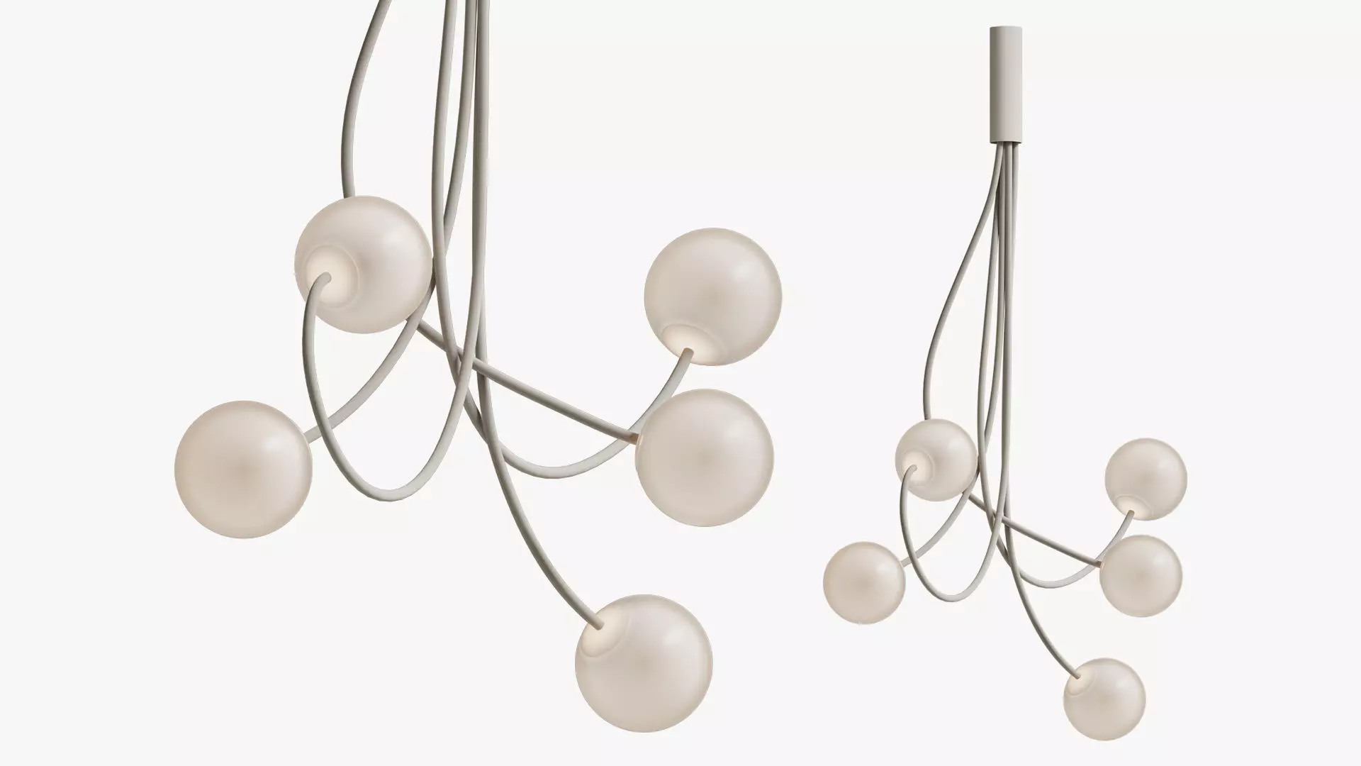 Ceiling light Moony 5 globes Karman 3D model_0