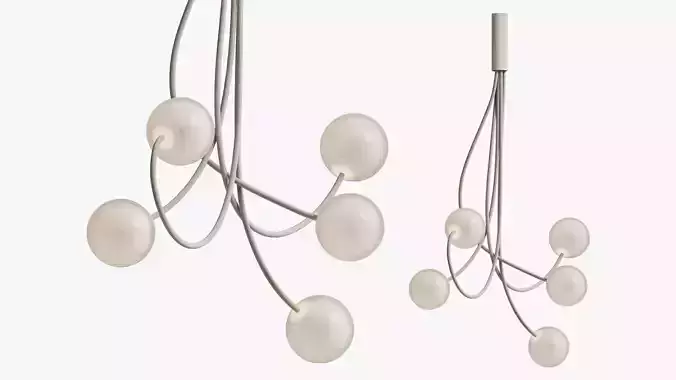 Ceiling light Moony 5 globes Karman 3D model