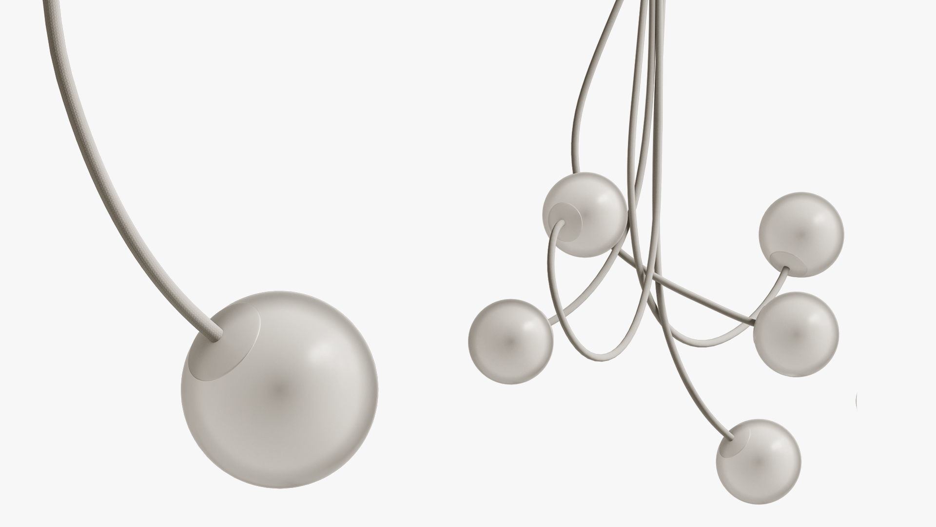 Ceiling light Moony 5 globes Karman 3D model_3