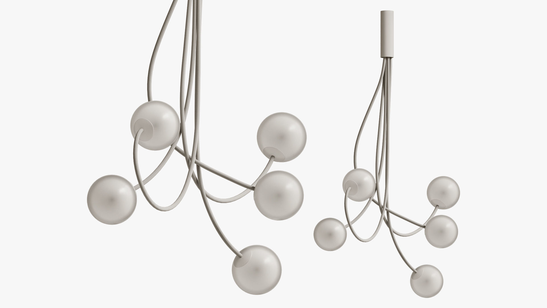 Ceiling light Moony 5 globes Karman 3D model_1