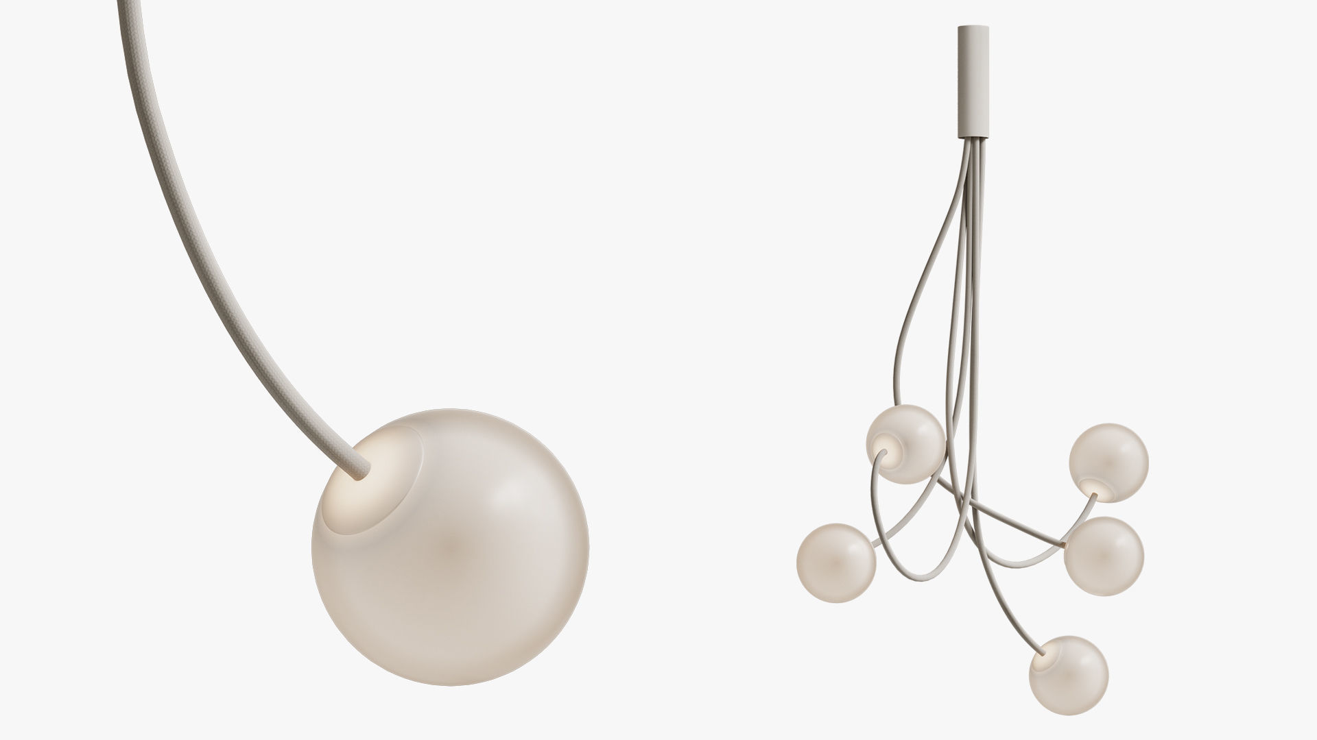 Ceiling light Moony 5 globes Karman 3D model_2