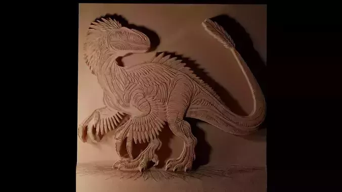 Therizinosaurus CNC 3d Print High Relief Sand Casting