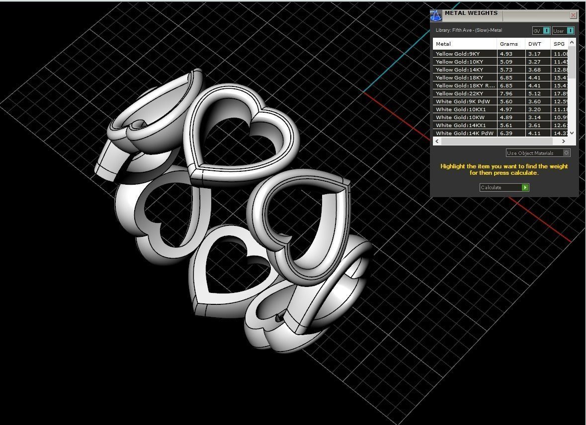 Heart ring model 810 3D print model_3