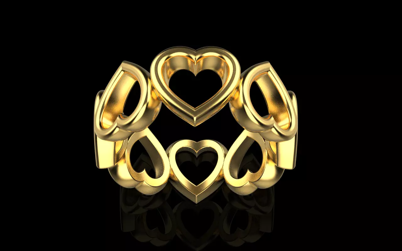 Heart ring model 810 3D print model_0