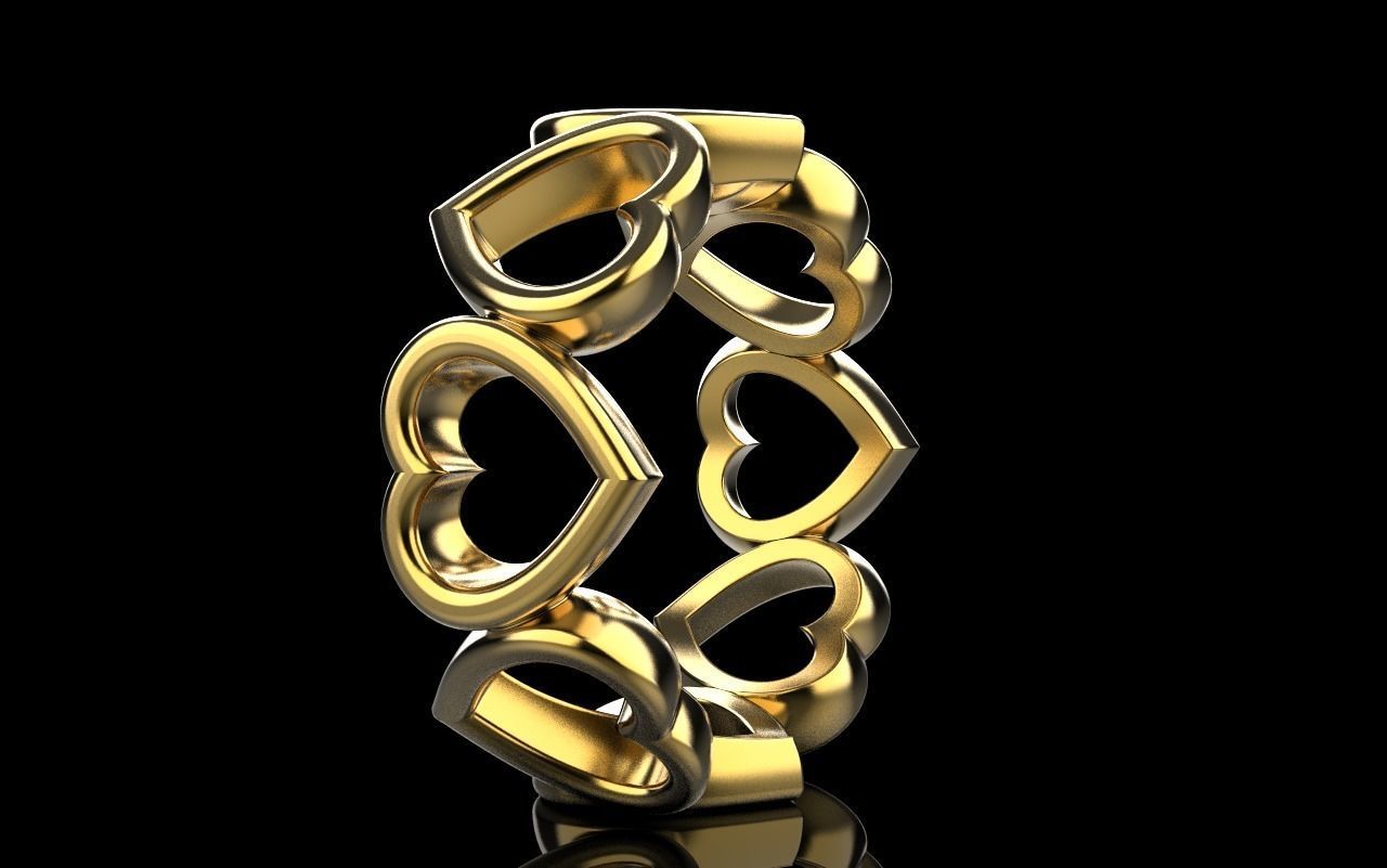 Heart ring model 810 3D print model_29