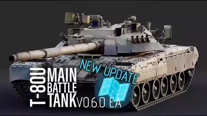 T80U MBT V060 Vehicle Blueprint Early Low-poly 3D model