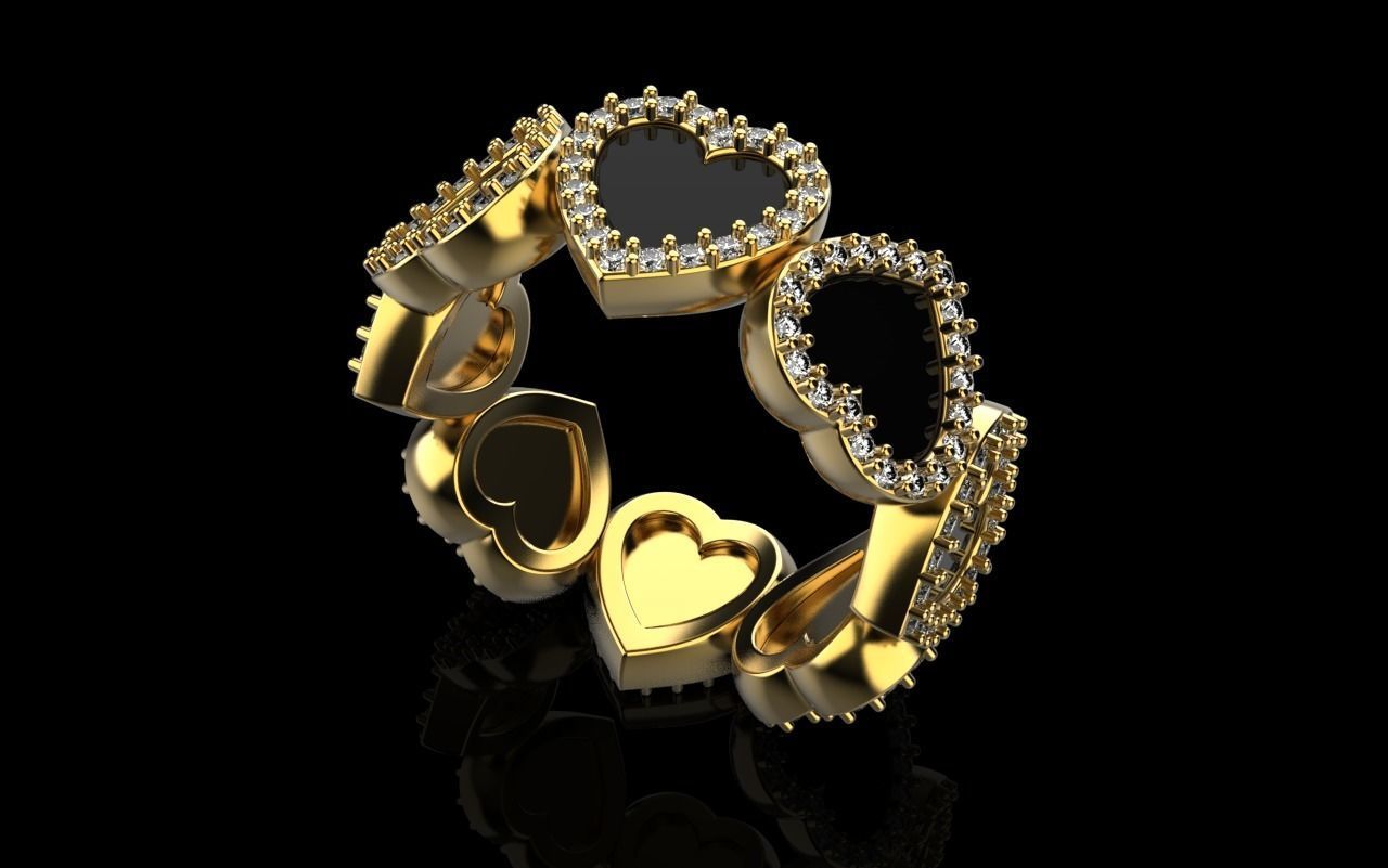 Heart ring model 811 3D print model_23