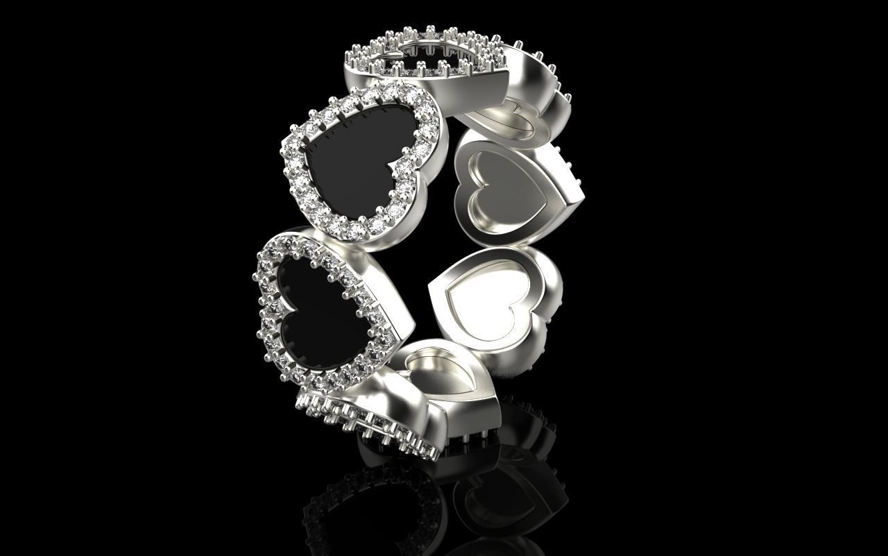 Heart ring model 811 3D print model_29