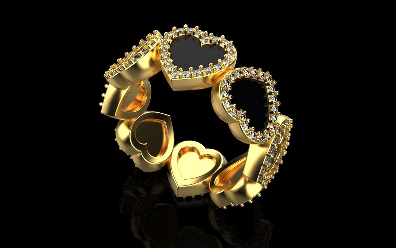 Heart ring model 811 3D print model_19