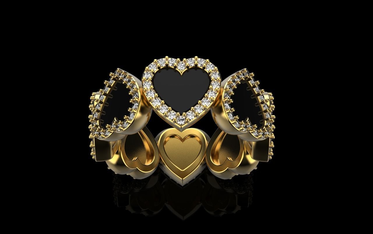 Heart ring model 811 3D print model_18