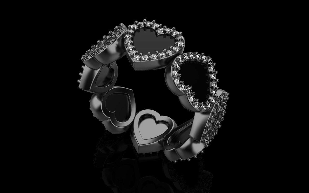 Heart ring model 811 3D print model_21