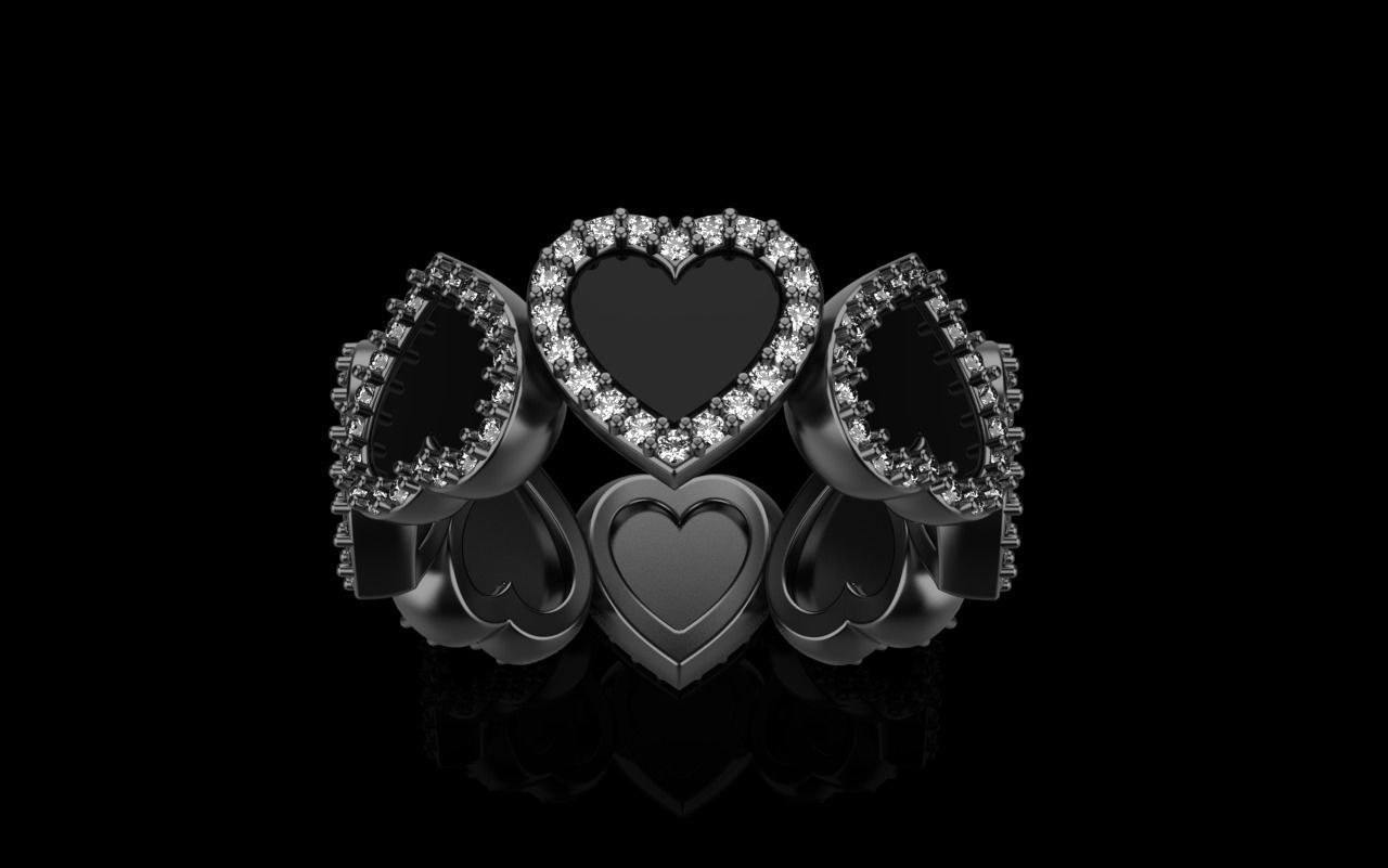 Heart ring model 811 3D print model_16