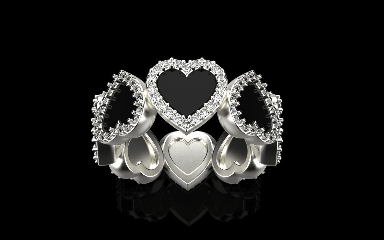Heart ring model 811 3D print model_17