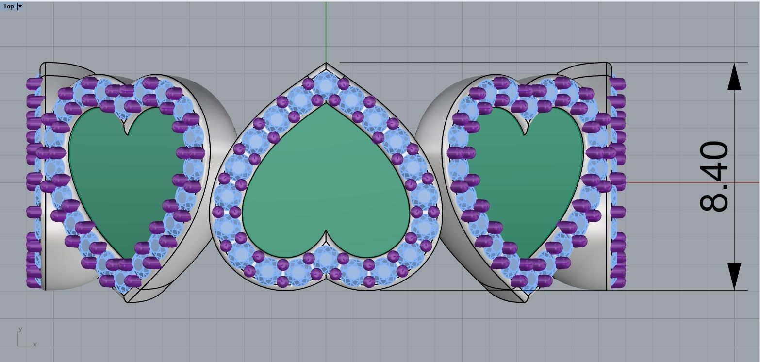 Heart ring model 811 3D print model_6