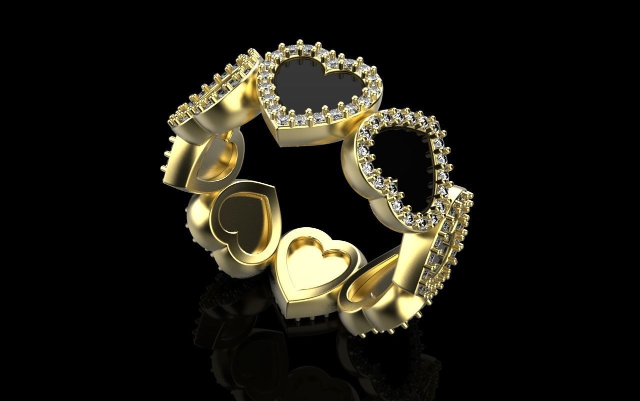 Heart ring model 811 3D print model_20