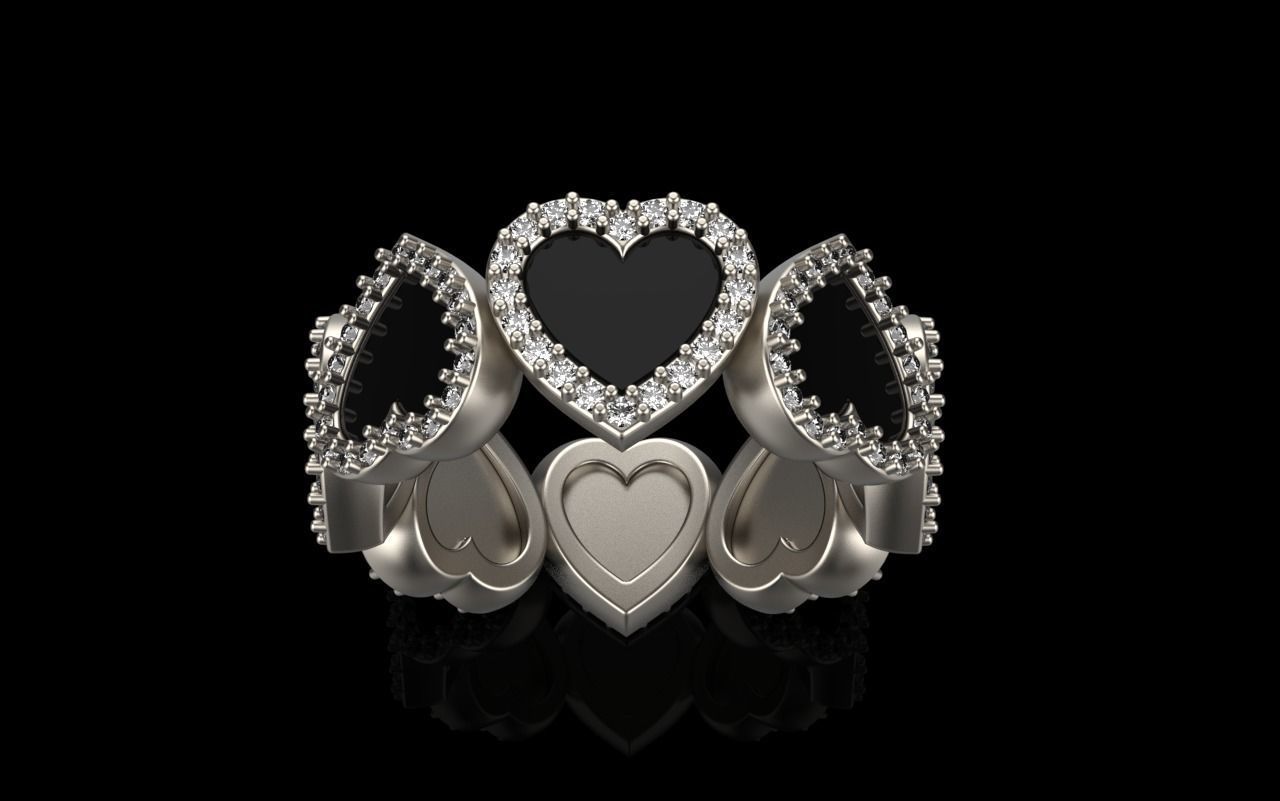 Heart ring model 811 3D print model_14