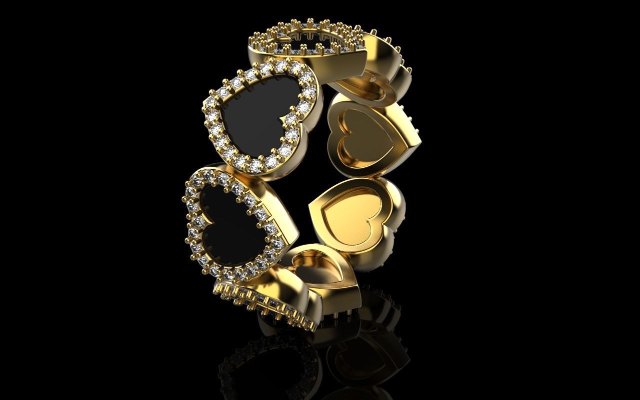 Heart ring model 811 3D print model_30