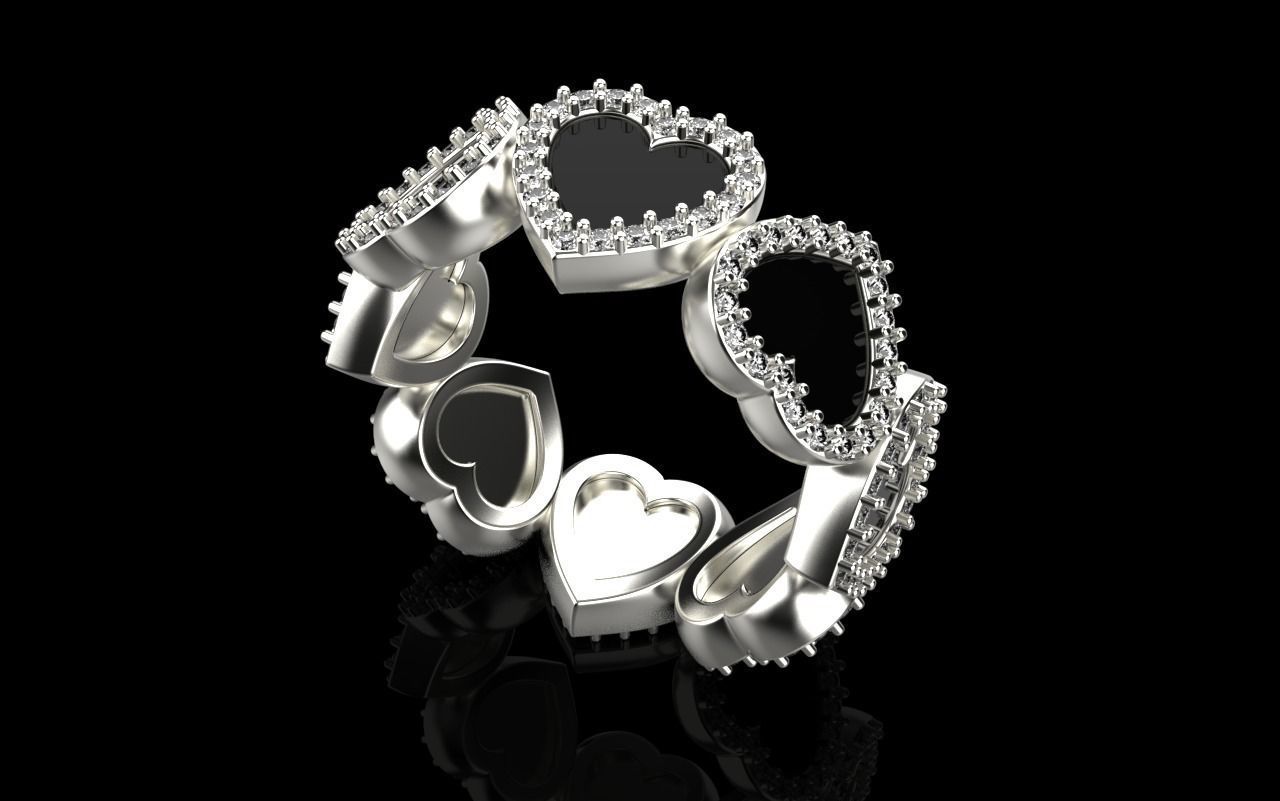 Heart ring model 811 3D print model_22