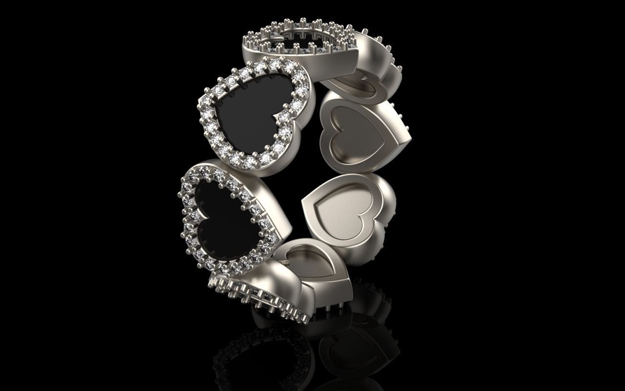 Heart ring model 811 3D print model_26