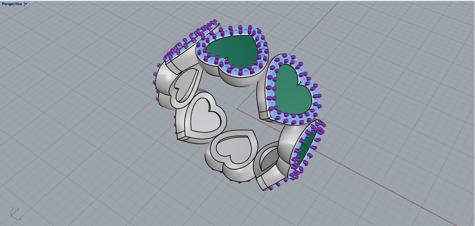 Heart ring model 811 3D print model_9