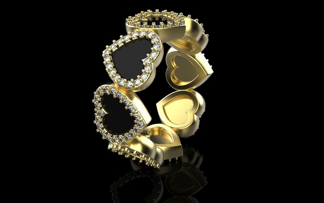 Heart ring model 811 3D print model_25