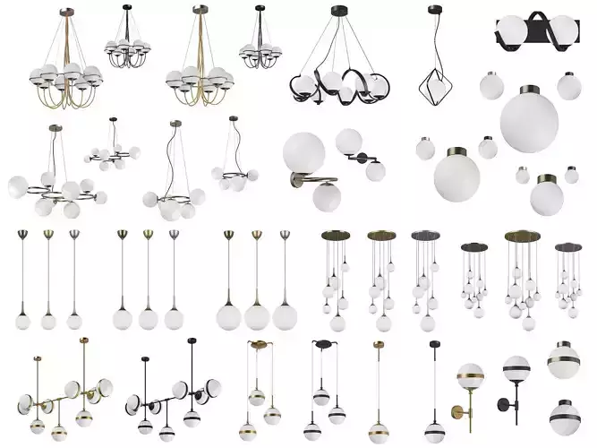 Globo Lightstar Collection of 21 Modern Spherical Lamps Items 