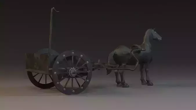 Statue Bronze Horse  sculpture coach equipage mammal