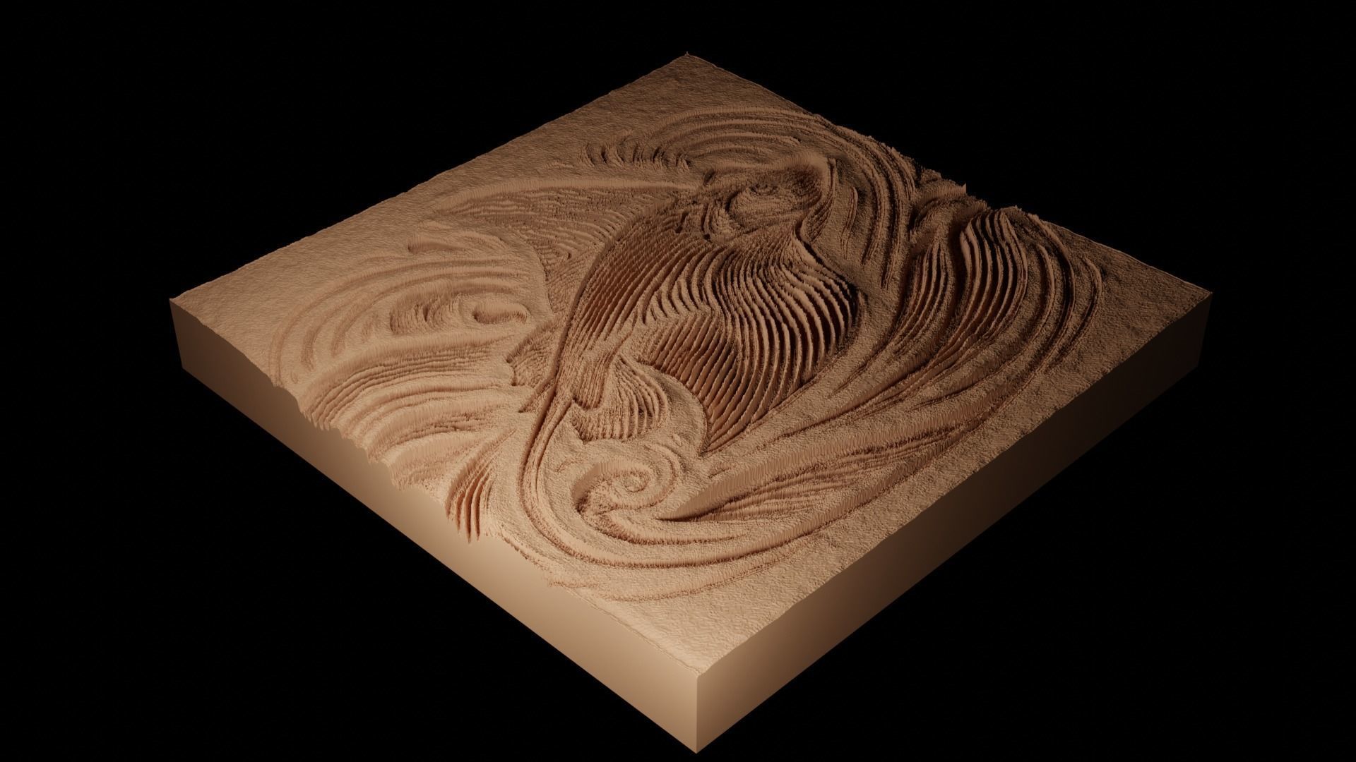 Stingray CNC 3d Print High Relief Sand Casting 3D print model_2