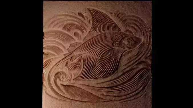 Stingray CNC 3d Print High Relief Sand Casting 3D print model