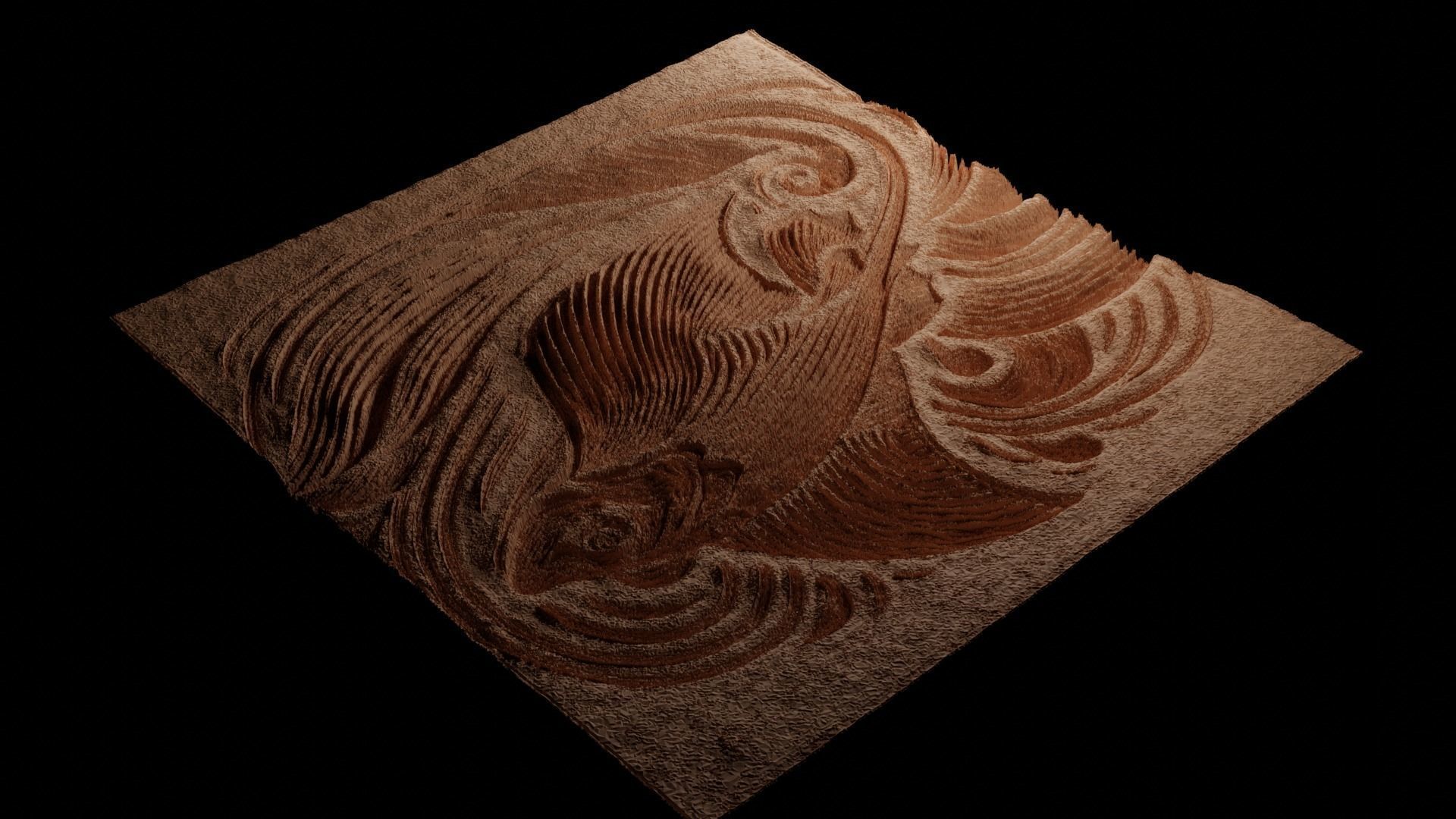 Stingray CNC 3d Print High Relief Sand Casting 3D print model_3