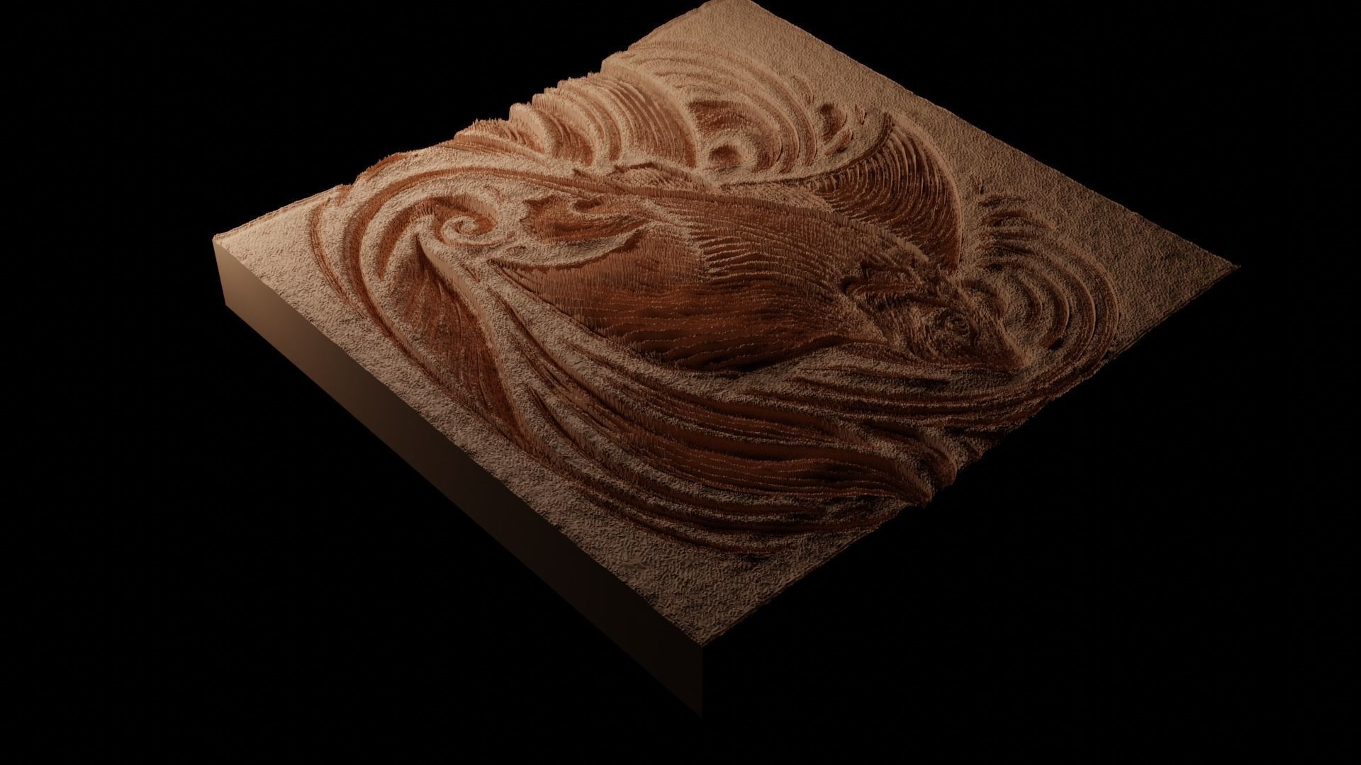 Stingray CNC 3d Print High Relief Sand Casting 3D print model_1