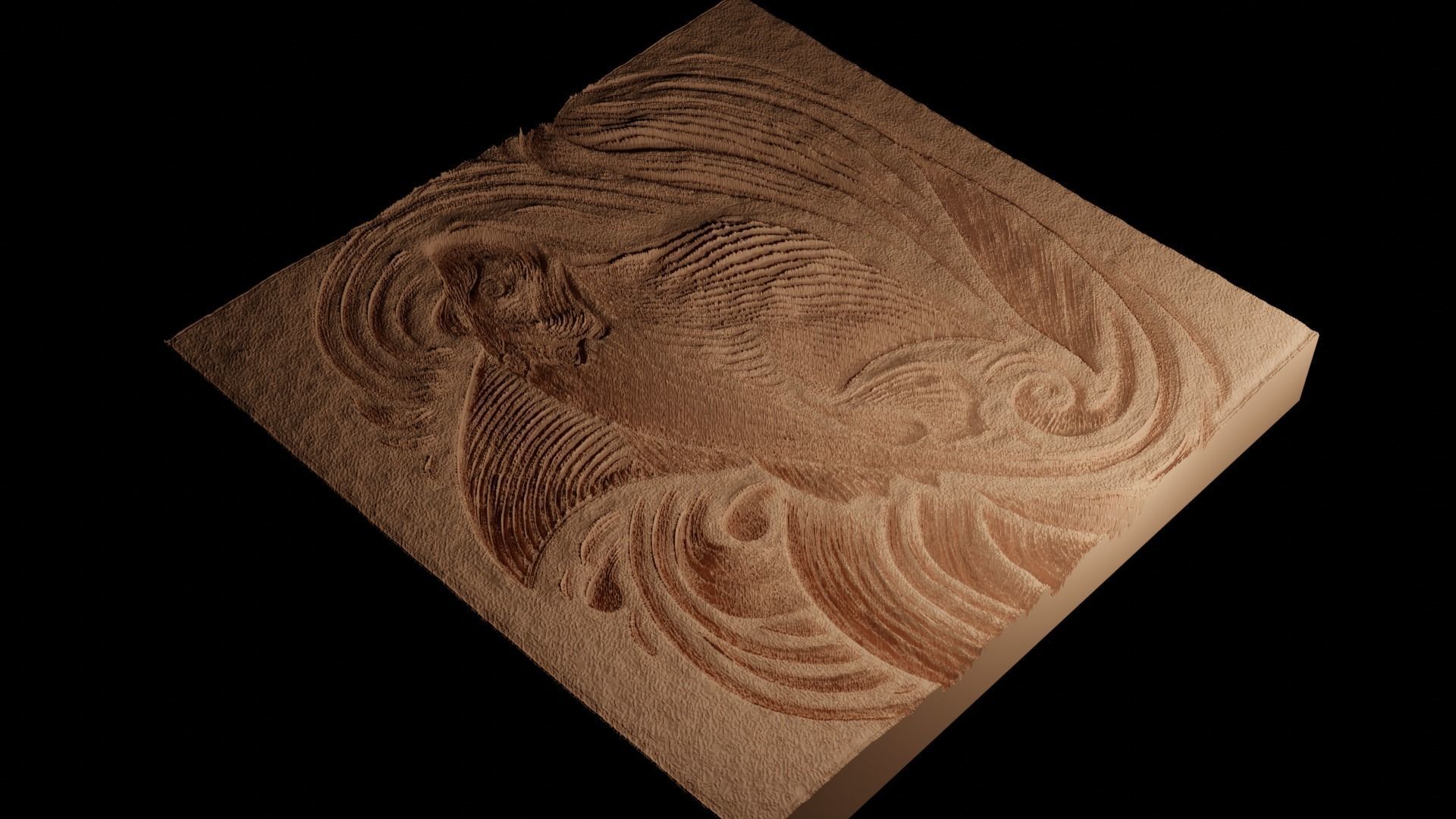 Stingray CNC 3d Print High Relief Sand Casting 3D print model_4