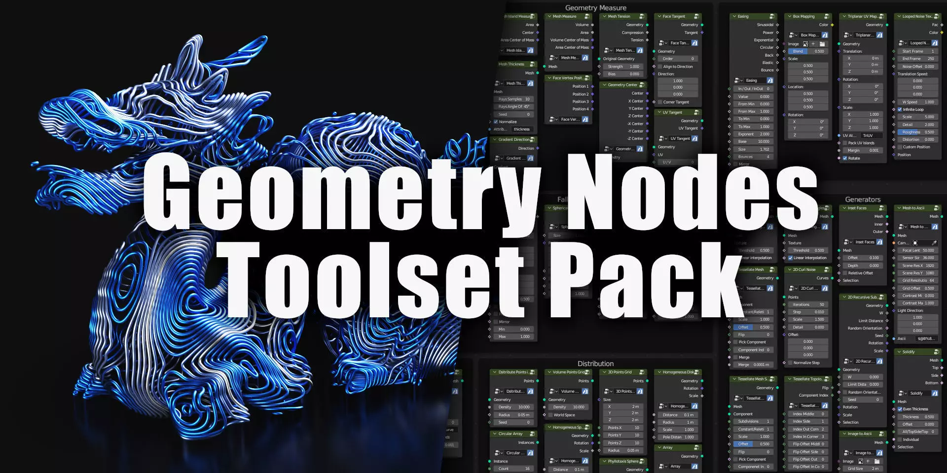 Blender Geometry Nodes Groups Toolset Asset Pack 3D model
