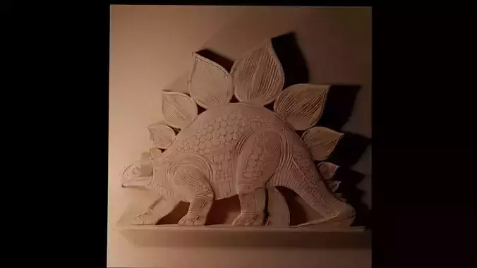Stegosaurus CNC 3d Print High Relief Sand Casting