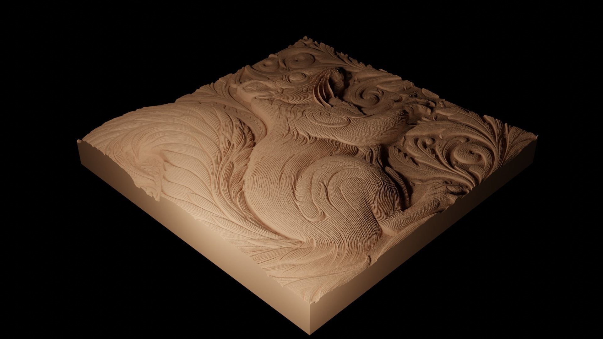 Squirrel CNC 3d Print High Relief Sand Casting 3D print model_2