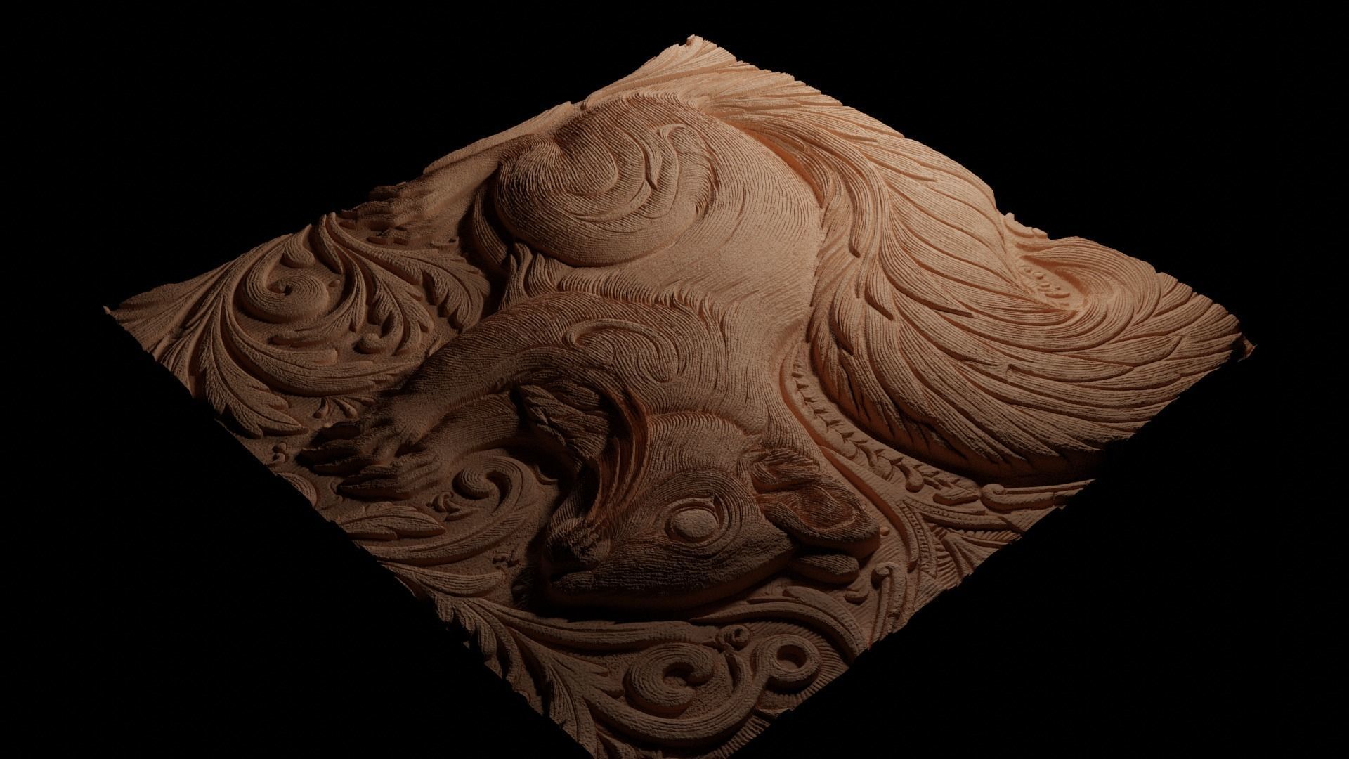 Squirrel CNC 3d Print High Relief Sand Casting 3D print model_3