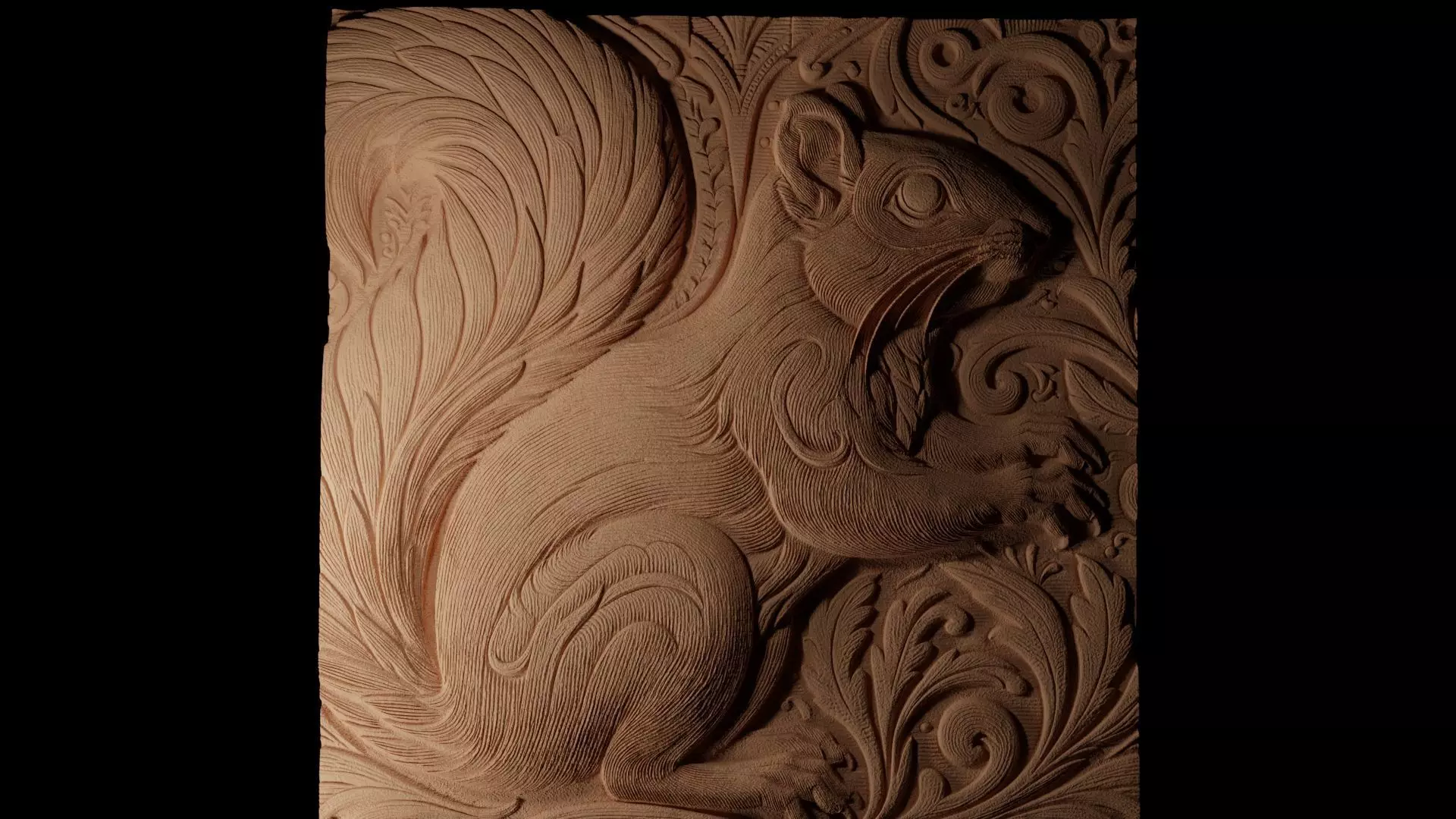 Squirrel CNC 3d Print High Relief Sand Casting 3D print model_0