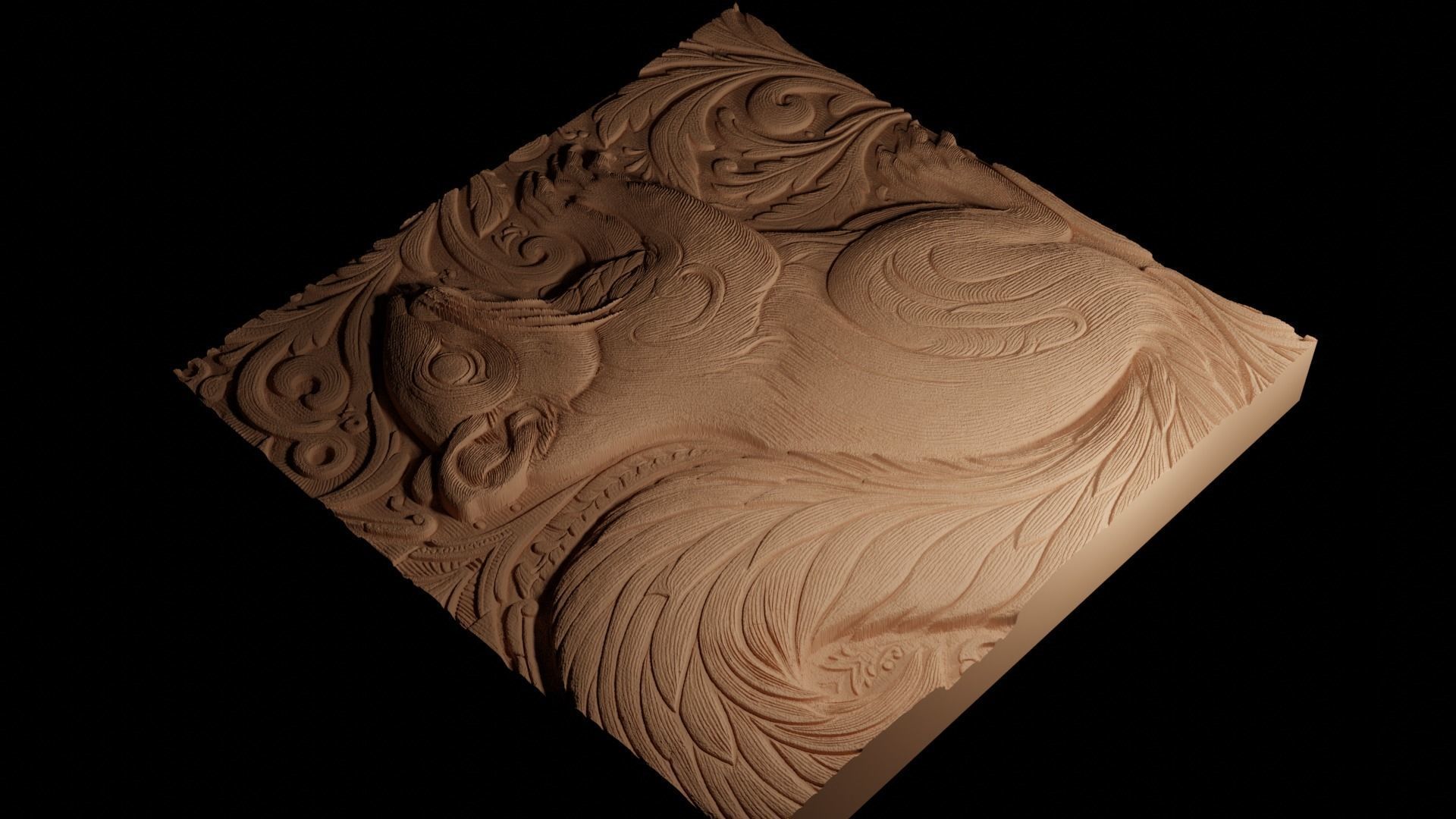 Squirrel CNC 3d Print High Relief Sand Casting 3D print model_4