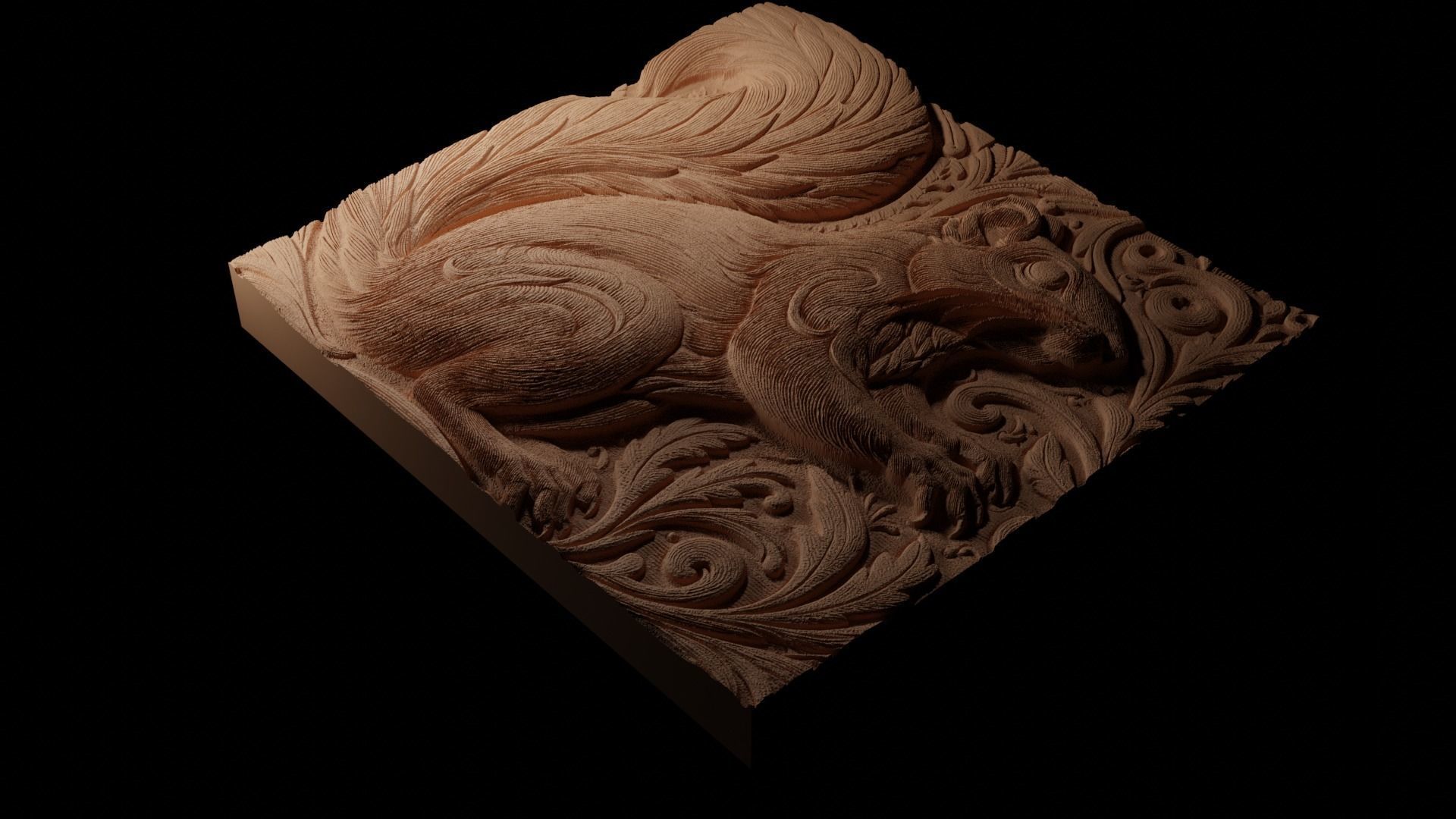 Squirrel CNC 3d Print High Relief Sand Casting 3D print model_1