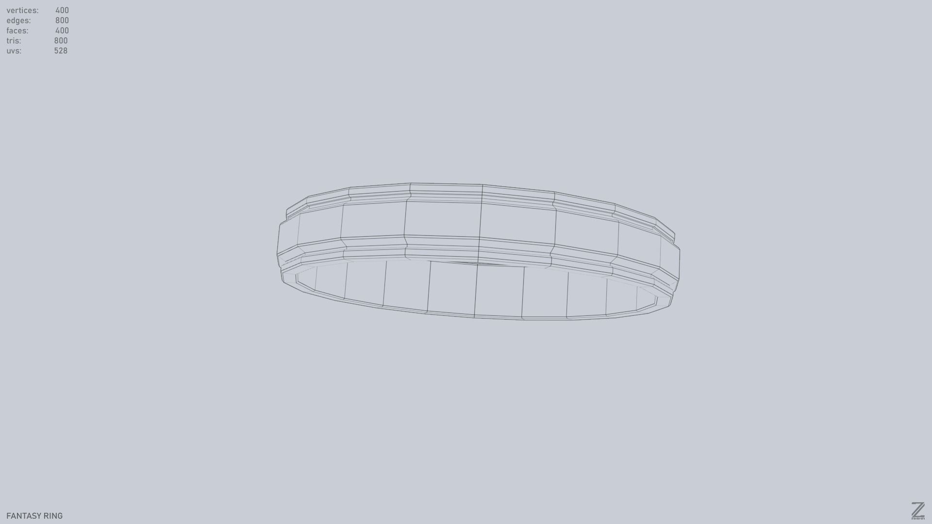 Fantasy ring Low-poly 3D model_14