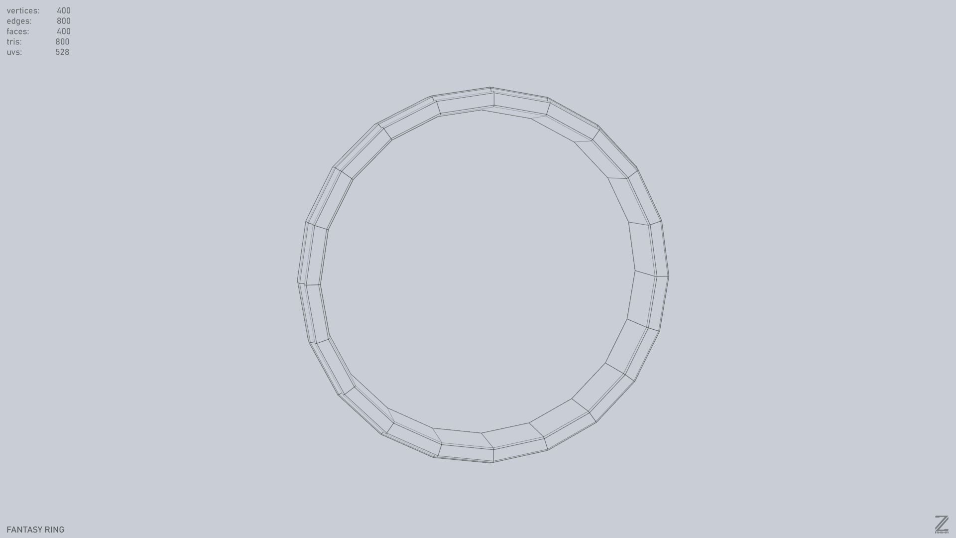 Fantasy ring Low-poly 3D model_13