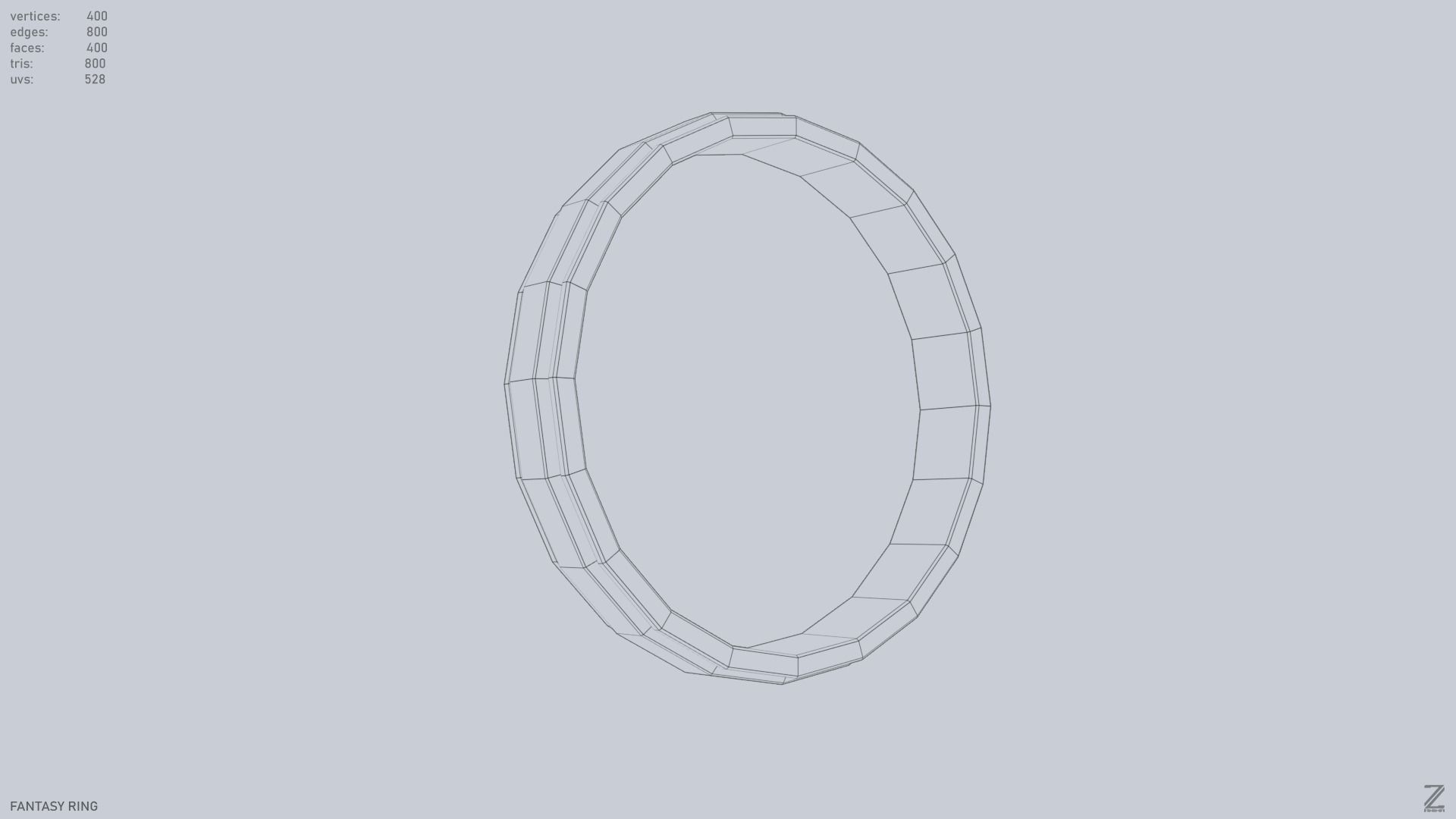 Fantasy ring Low-poly 3D model_12