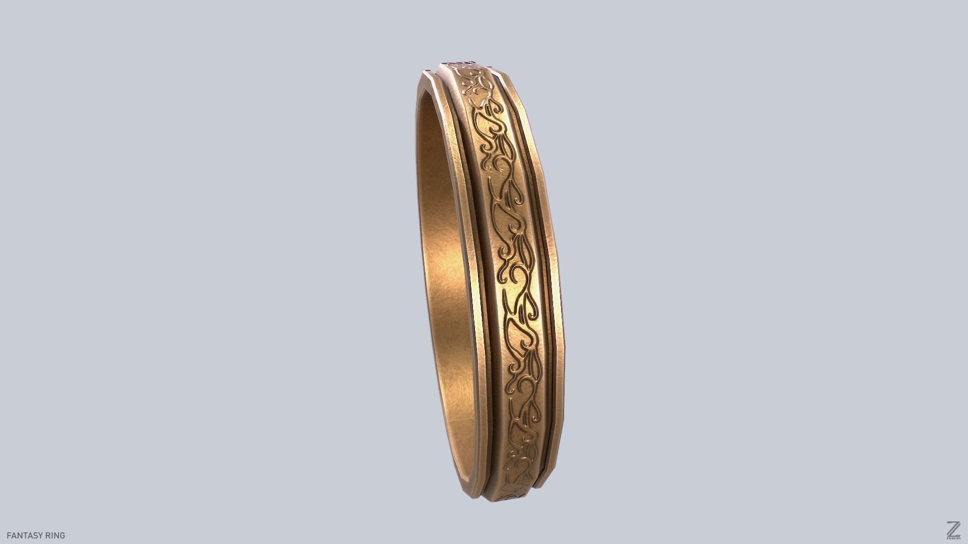 Fantasy ring Low-poly 3D model_4
