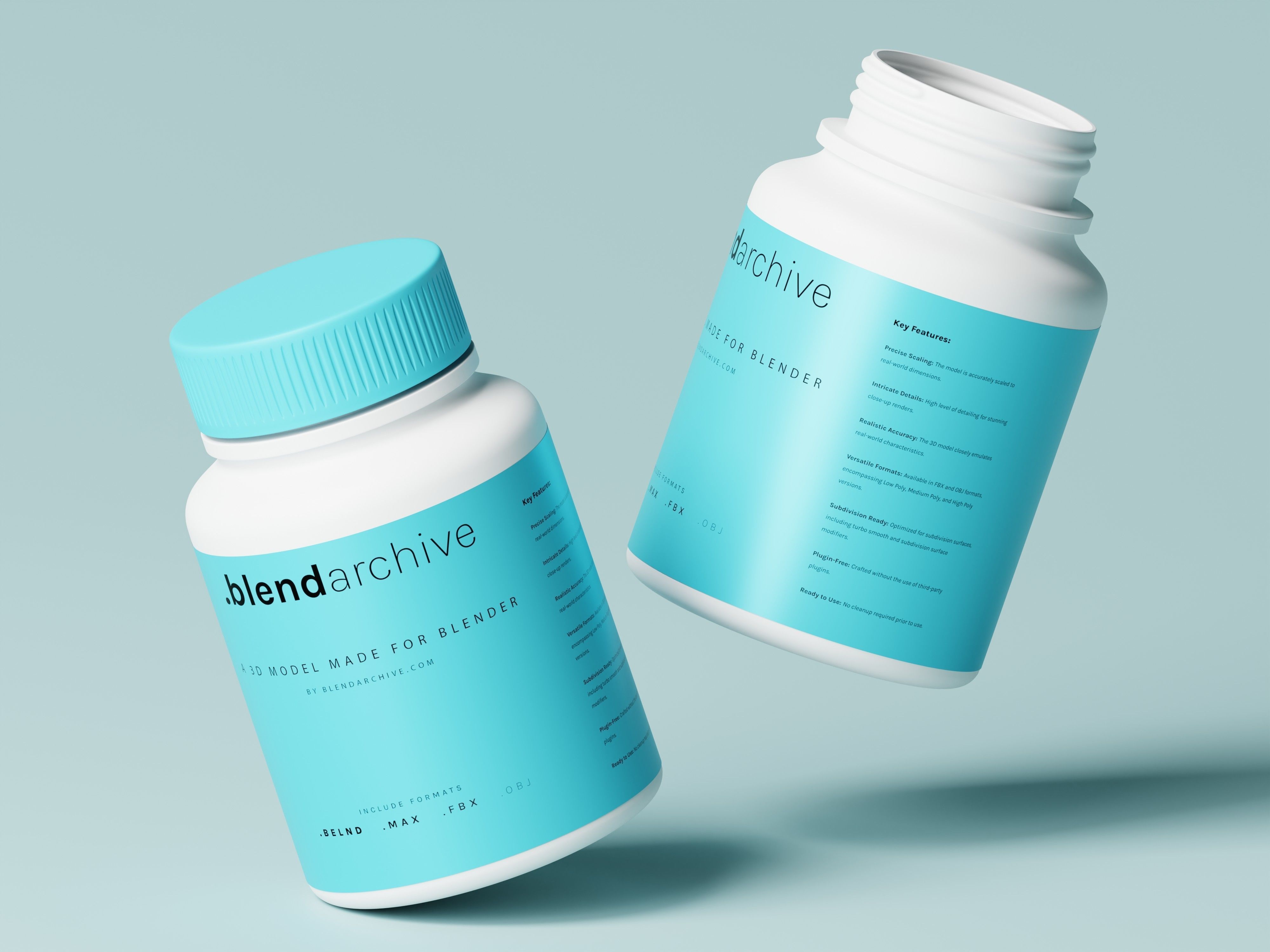 Medicine pill bottle 3D Model Low-poly 3D model_7