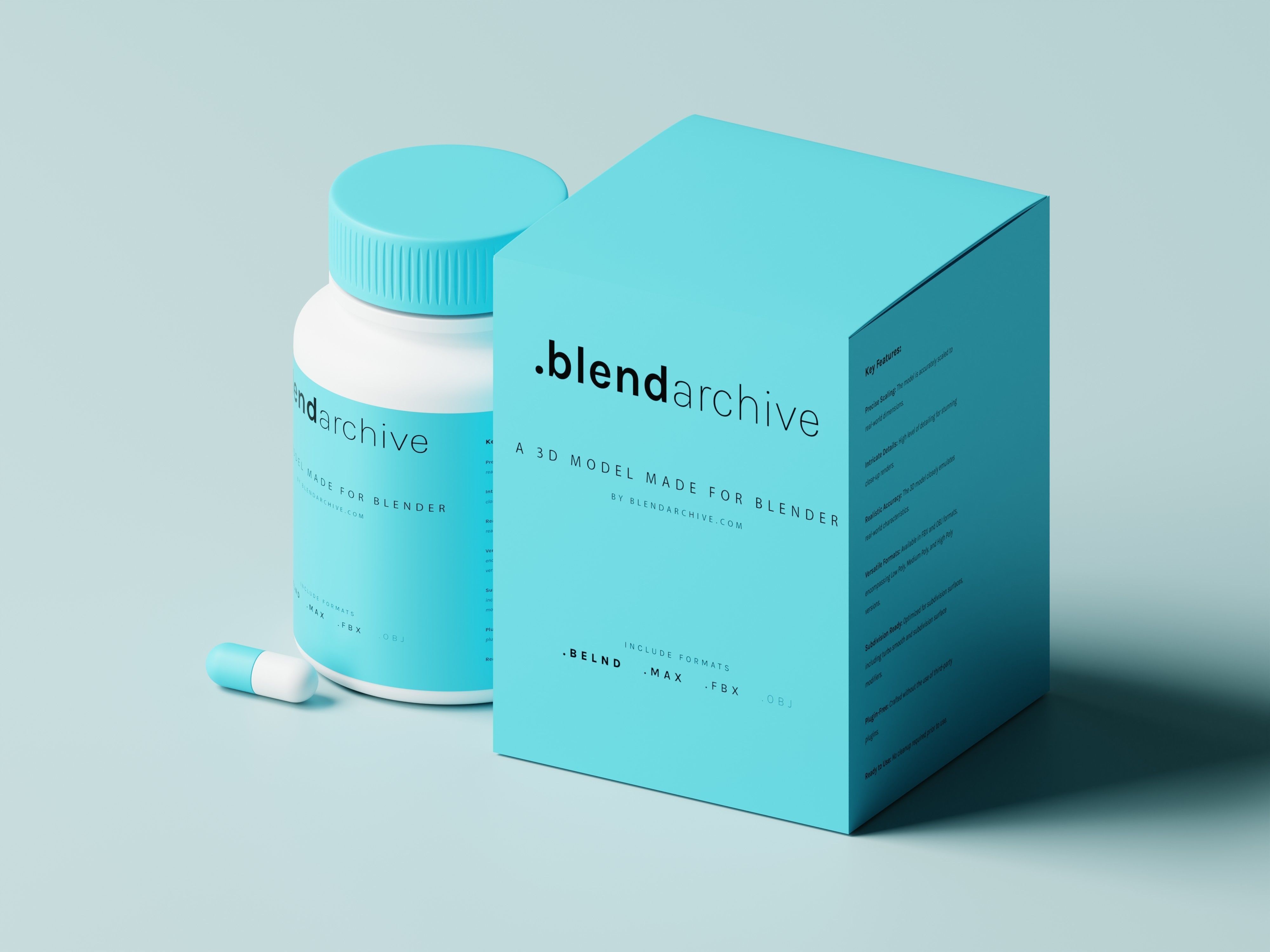 Medicine pill bottle 3D Model Low-poly 3D model_3