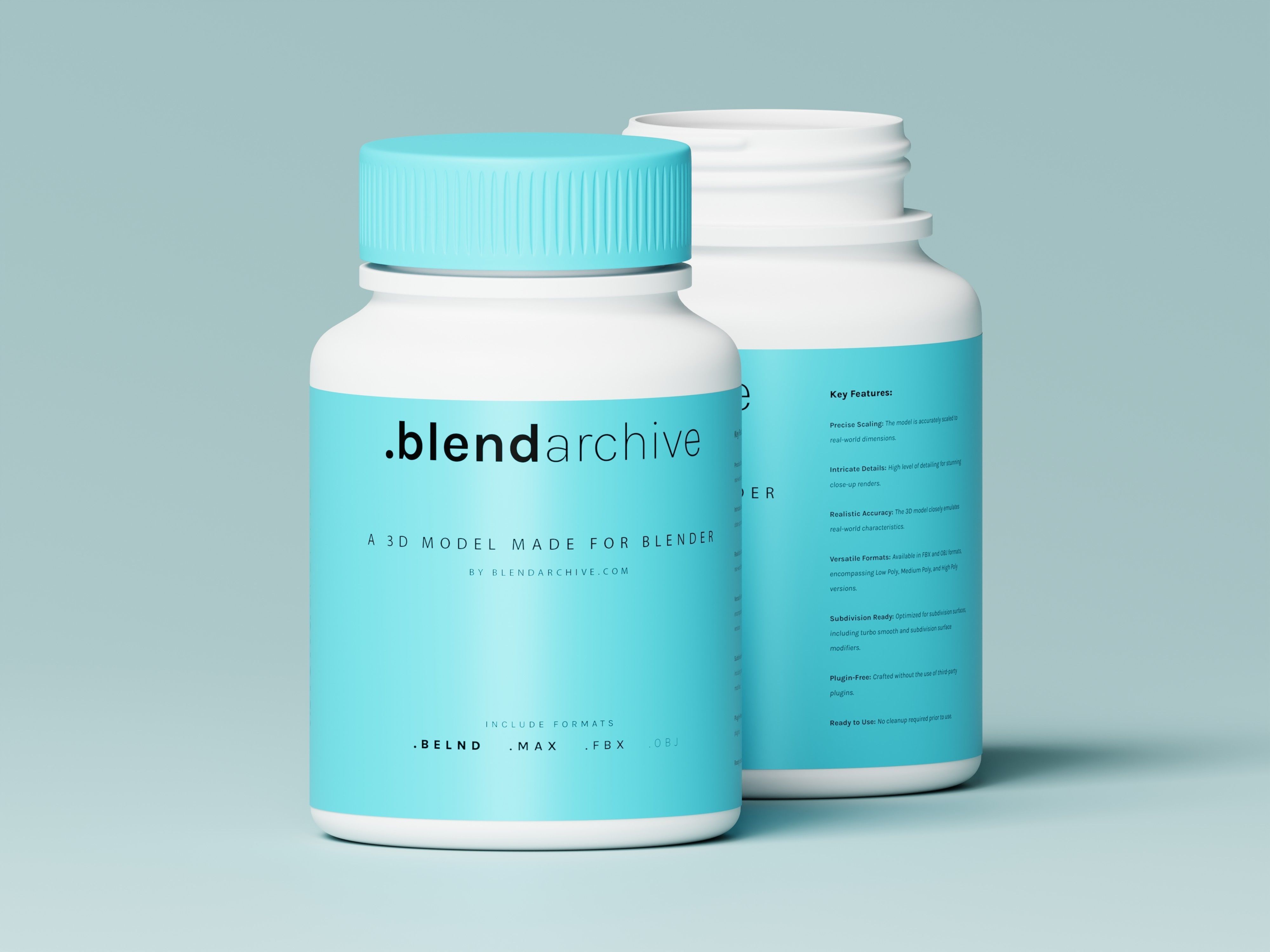 Medicine pill bottle 3D Model Low-poly 3D model_5