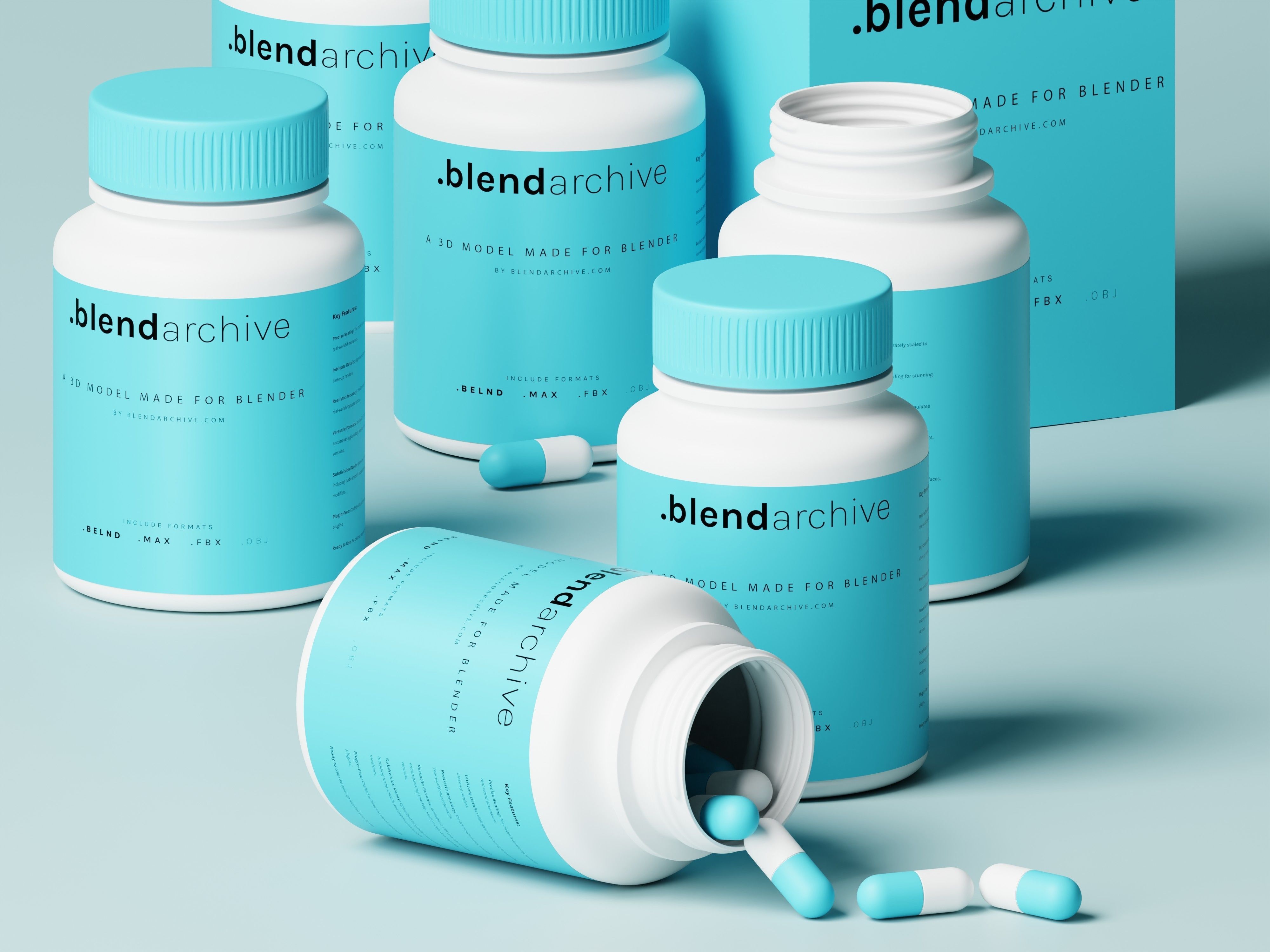 Medicine pill bottle 3D Model Low-poly 3D model_8