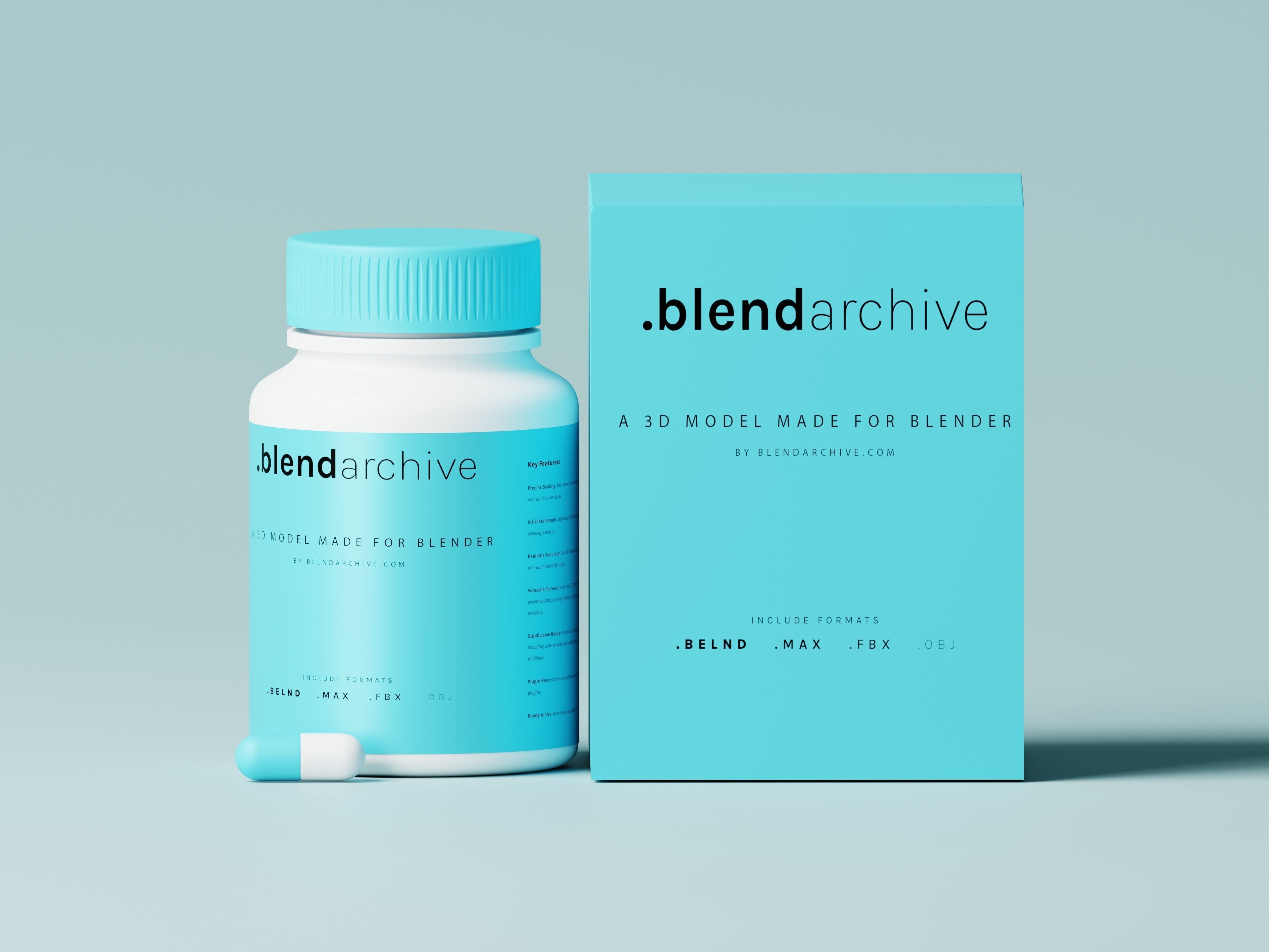 Medicine pill bottle 3D Model Low-poly 3D model_2